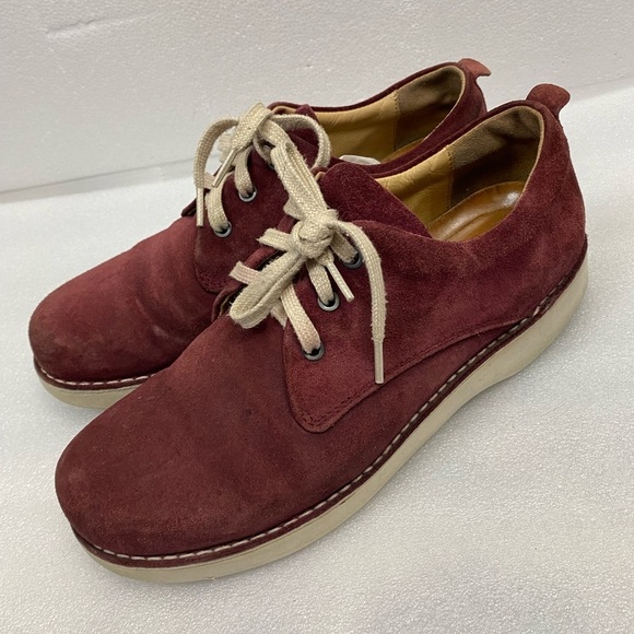 Samuel Hubbard Men’s 10.5 Leather Suede‎ Flat Shoes Free Plum Lace up - Picture 10 of 14